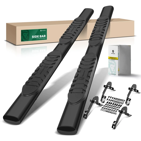 5 Inch Black Steel Oval Straight Side Step Bars for 2004-2008 Ford F-150