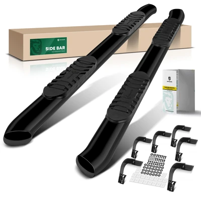 5 Inch Black Steel Oval Bent End Side Step Bars