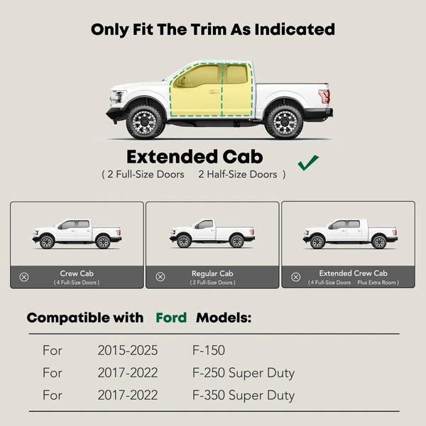 5 Inch Black Steel Oval Bent End Side Step Bars for 2015-2024 Ford F-150
