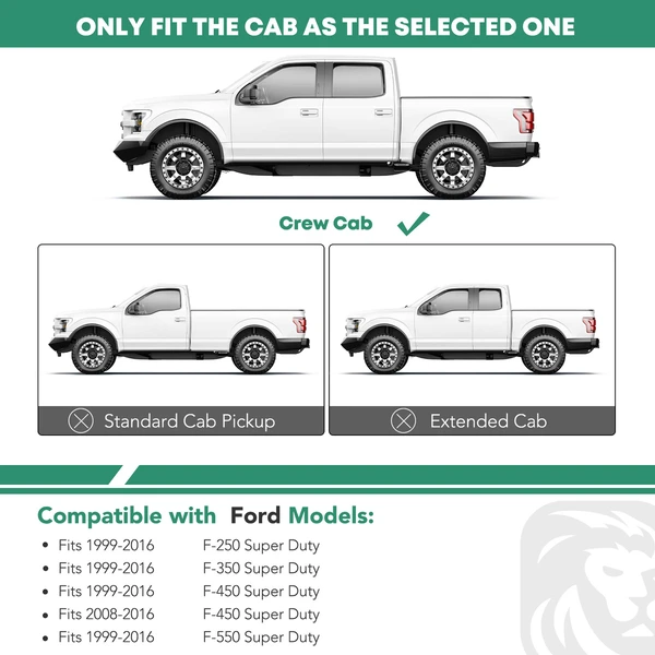 5 Inch Black Steel Oval Straight Side Step Bars for 1999-2016 Ford F-550 Super Duty