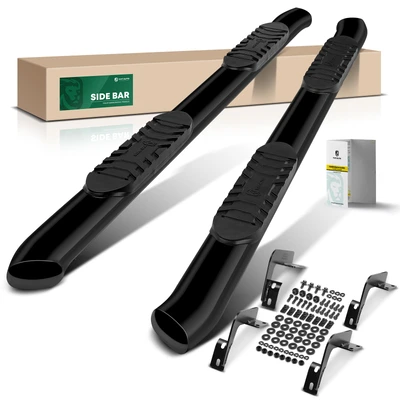 5 Inch Black Steel Oval Bend Side Step Bars