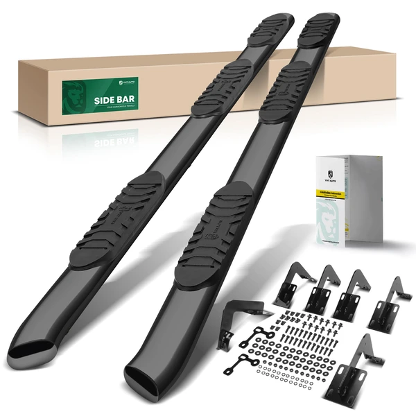 5 Inch Black Steel Oval Side Step Nerf Bars for 1999-2016 Ford F-350 Super Duty