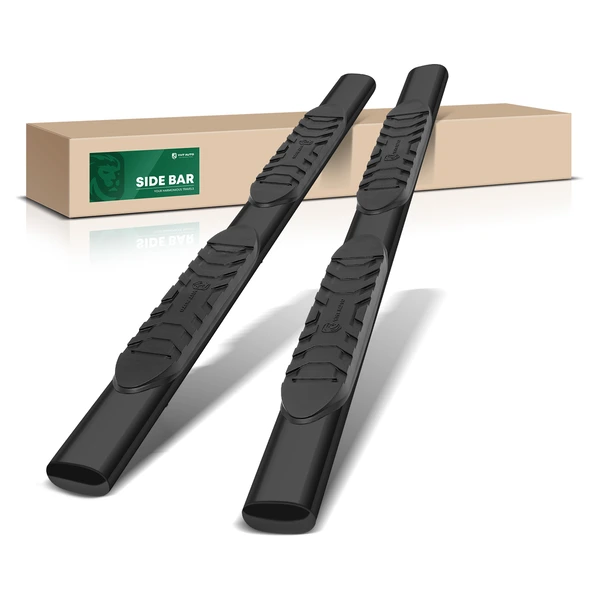 5 Inch Black Steel Oval Straight Side Step Bars for 2019-2023 Ford Ranger