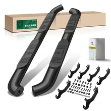 4 Inch Black Steel Oval Bent End Side Step Bars