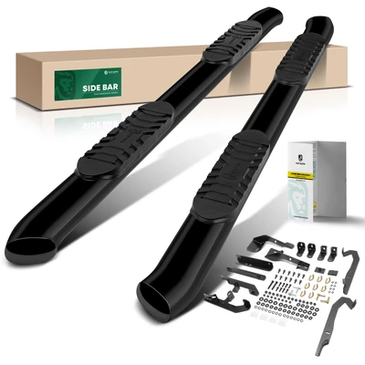 5 Inch Black Steel Oval Side Step Bars 