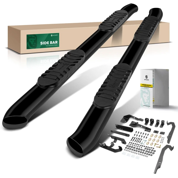 5 Inch Black Steel Oval Side Step Bars  for 2021-2024 Ford Bronco Sport