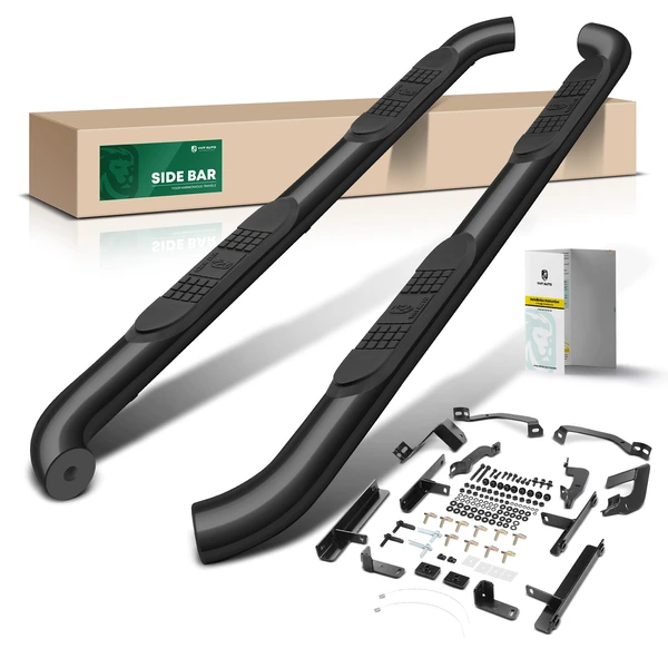 3 Inch Black Steel Round Side Step Bars for 2022-2024 Ford Maverick