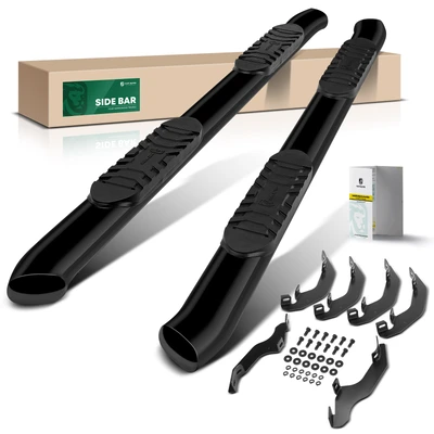 5 Inch Black Steel Oval Bent End Side Step Bars