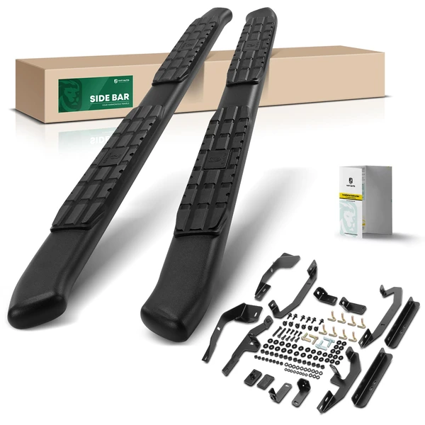 4.25 Inch Textured Black Steel PNC Side Step Bars for Ford Bronco Sport 21-24