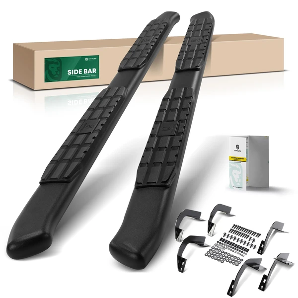 4.25 Inch Textured Black Steel Side Step Bars for 1999-2016 Ford F-350 Super Duty