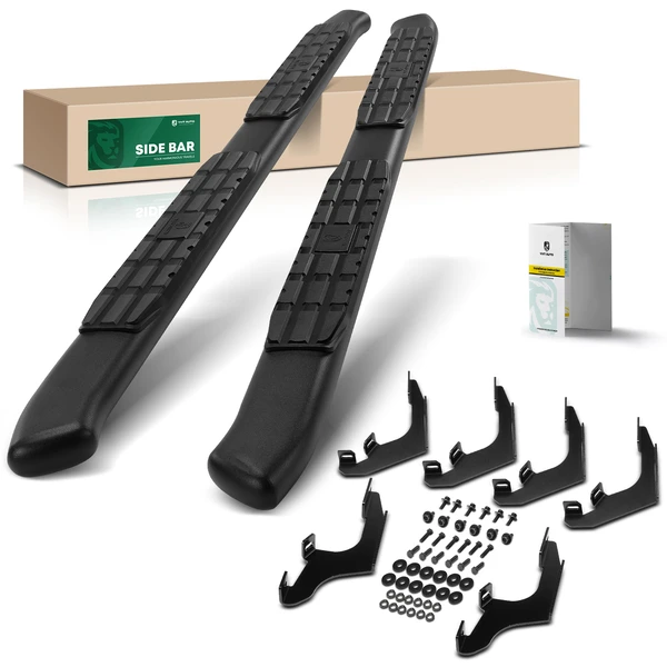 4.25 Inch Textured Black Steel PNC Side Step Bars for 2019-2023 Ford Ranger