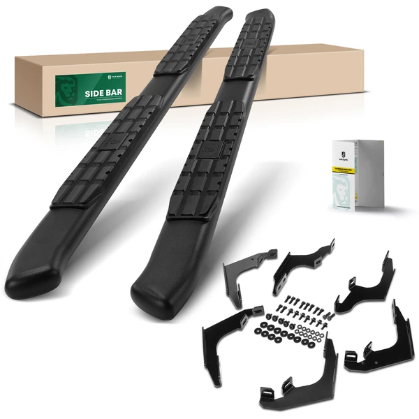 4.25 Inch Textured Black Steel PNC Side Step Bars for 2019-2023 Ford Ranger