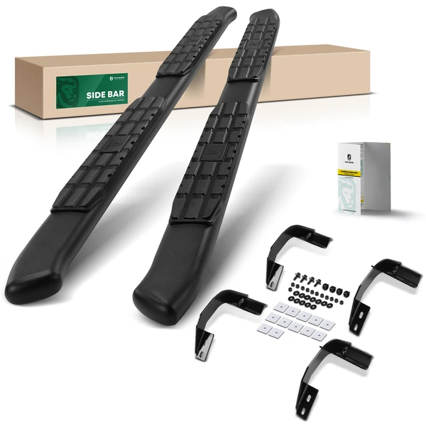 4.25 Inch Textured Black Steel PNC Side Step Bars for 2015-2024 Ford F-150