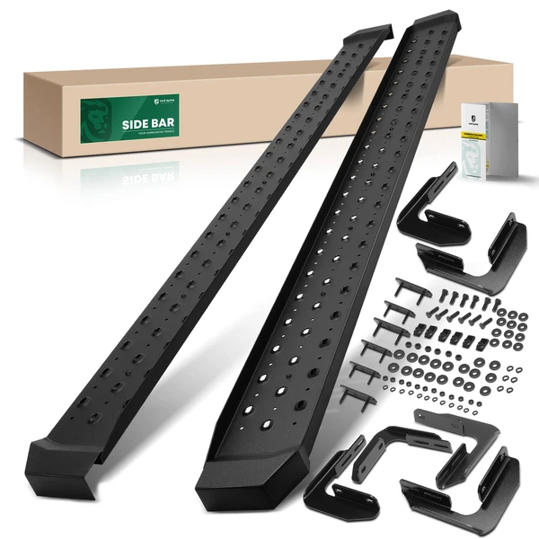 6.5 Inch Textured Black Steel Side Step Bars for 1999-2016 Ford F-350 Super Duty