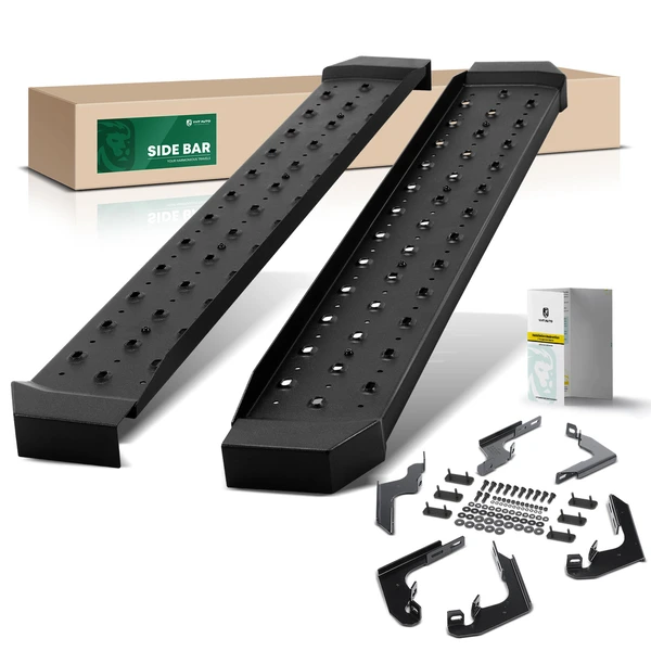 6.5 Inch Textured Black Steel Side Step Bars for 2019-2023 Ford Ranger