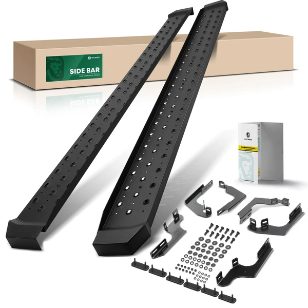 6.5 Inch Textured Black Steel Side Step Bars for 2019-2023 Ford Ranger