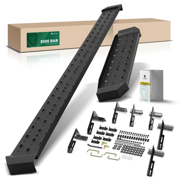 6.5 Inch Textured Black Steel Side Step Bars for 2015-2023 Ford Transit