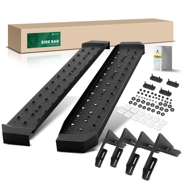 6.5 Inch Textured Black Steel Side Step Bars for 2015-2024 Ford F-150