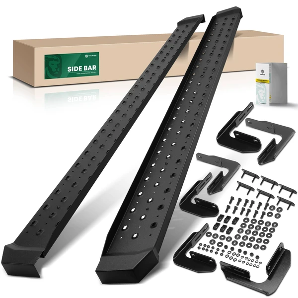 6.5 Inch Textured Black Steel Side Step Bars for 1999-2016 Ford F-350 Super Duty