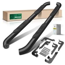 3 Inch Black Steel Round Side Step Bars