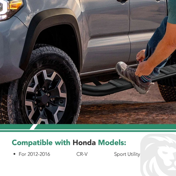 3 Inch Black Steel Round Side Step Bars for 2012-2016 Honda CR-V