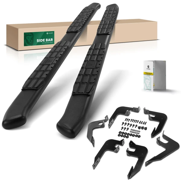 4.25 Inch Black Steel Oval Side Step Bars for 2017-2024 Honda Ridgeline