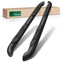 3 Inch Black Steel Round Side Step Bars  for 2021-2024 Jeep Grand Cherokee L