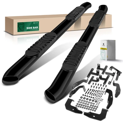 5 Inch Black Steel Oval Bent End Side Step Bars