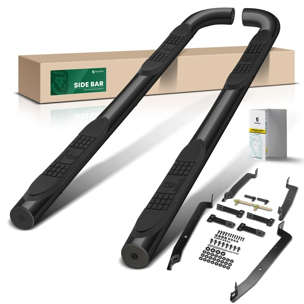 3 Inch Black Steel Round Side Step Bars for 2015-2023 Jeep Renegade