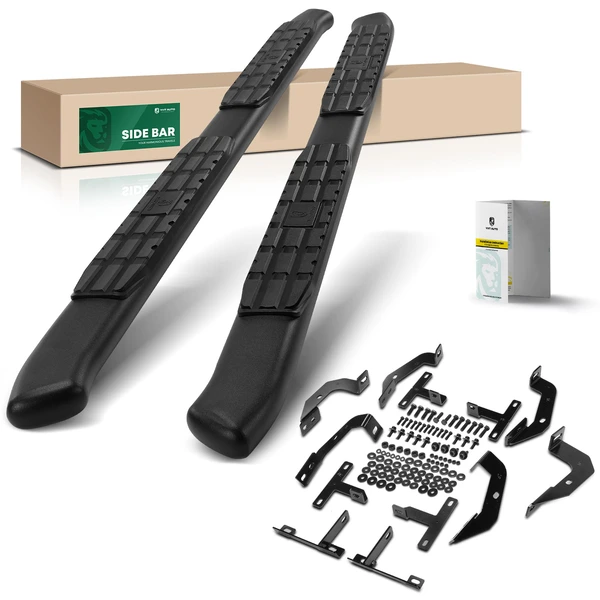 4.25 Inch Black Steel Oval Side Step Bars for 2020-2024 Jeep Gladiator