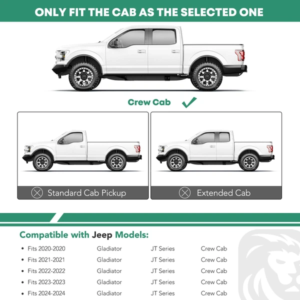 4.25 Inch Black Steel Oval Side Step Bars for 2020-2024 Jeep Gladiator