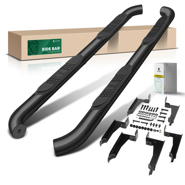 3 Inch Black Steel Round Side Step Bars  for 2022-2024 Jeep Grand Cherokee