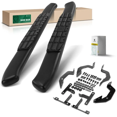 4.25 Inch Black Steel Side Step Bars