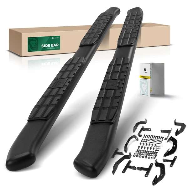 4.25 Inch Black Steel Side Step Bars for 2018-2024 Jeep Wrangler