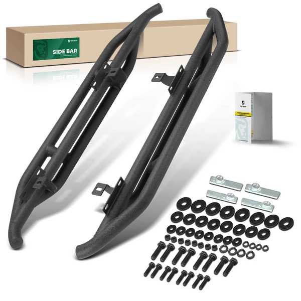 Heavy Textured Black Side Step Bars for 2007-2017 Jeep Wrangler