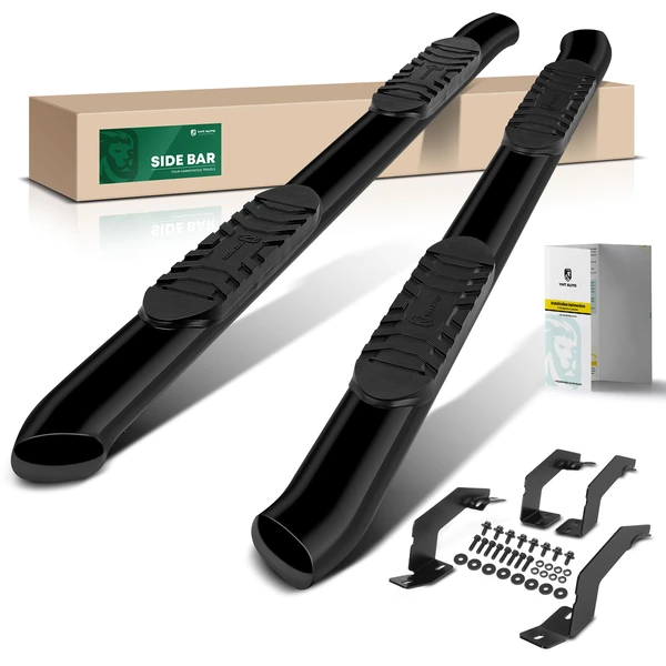 5 Inch Black Steel Oval Bent End Side Step Bars for 2005-2023 Toyota Tacoma