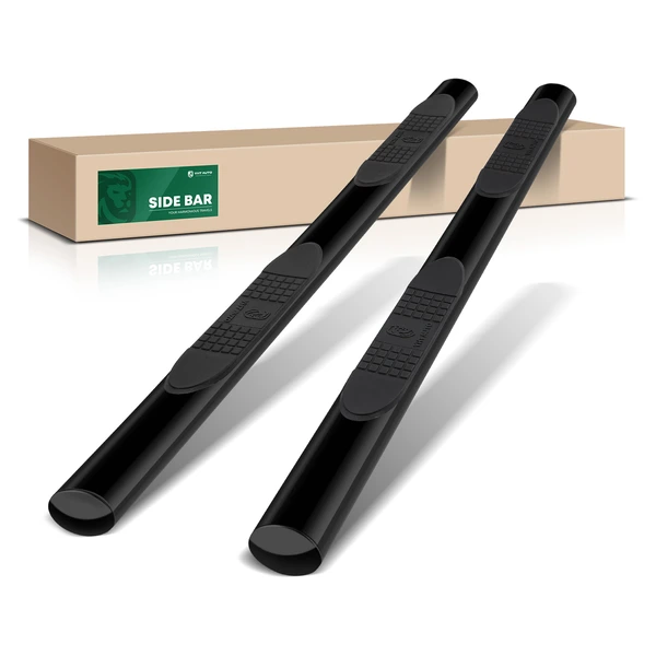 4 Inch Black Steel Oval Straight Side Step Bars for 2005-2023 Toyota Tacoma