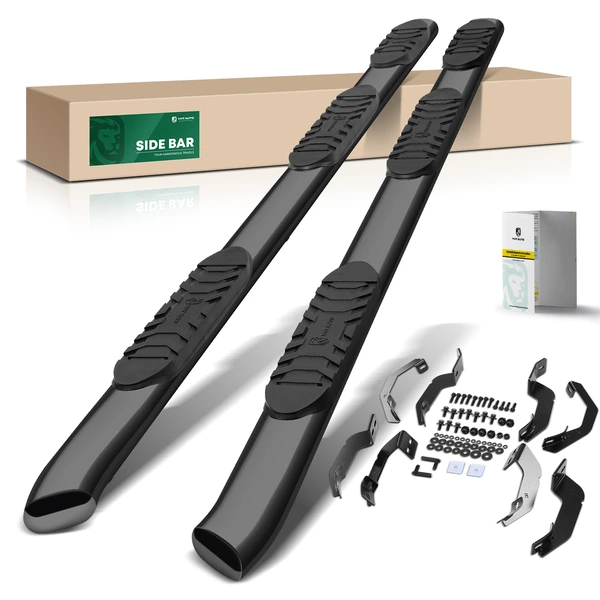 5 Inch Black Steel Oval Side Step Nerf Bars for 2007-2021 Toyota Tundra