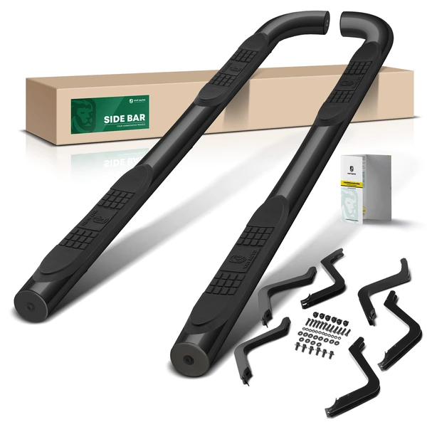 3 Inch Black Steel Round Side Step Bars for 2010-2023 Toyota 4Runner