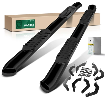 5 Inch Black Steel Oval Side Step Bars