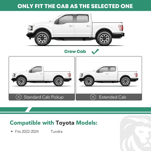 5 Inch Black Steel Oval Straight Side Step Bars for 2022-2024 Toyota Tundra