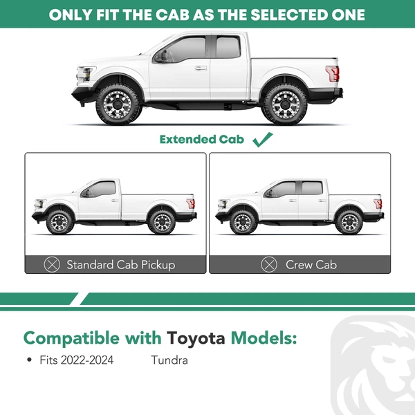 5 Inch Black Steel Oval Straight Side Step Bars for 2022-2024 Toyota Tundra