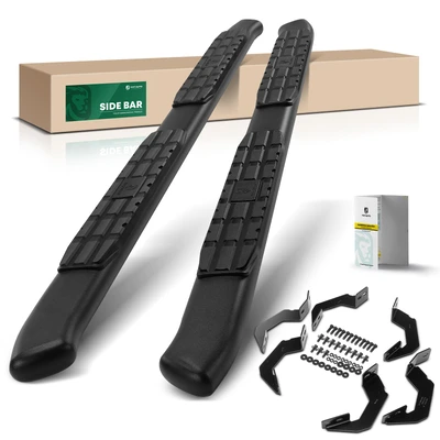4.25 Inch Black Steel Side Step Bars