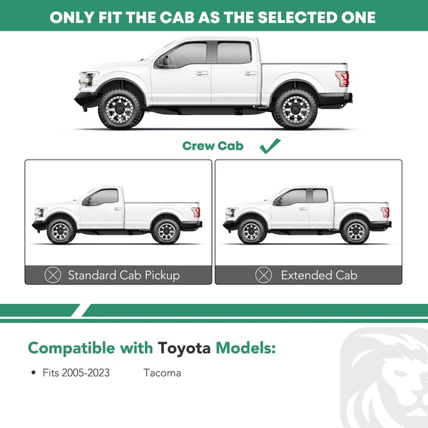 4.25 Inch Black Steel Side Step Bars for 2005-2023 Toyota Tacoma