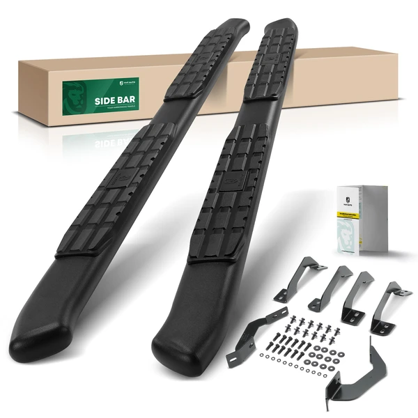 4.25 Inch Black Steel Side Step Bars for 2007-2021 Toyota Tundra