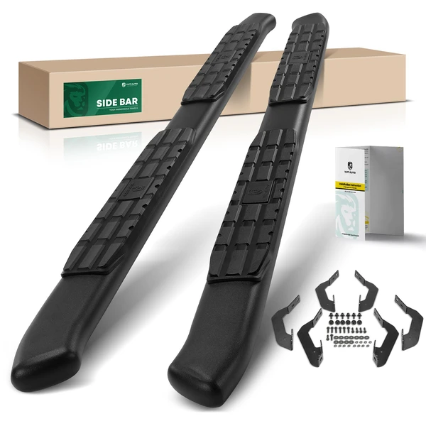 4.25 Inch Black Steel Side Step Bars for 2024 Toyota Tacoma