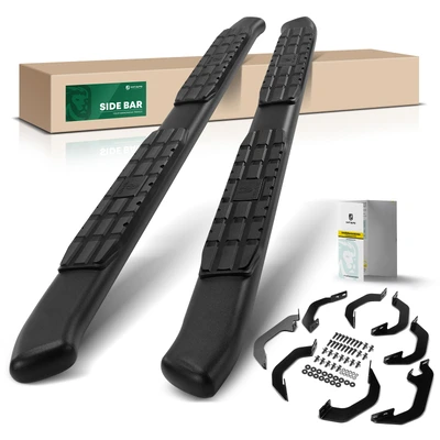 4.25 Inch Black Steel Side Step Bars