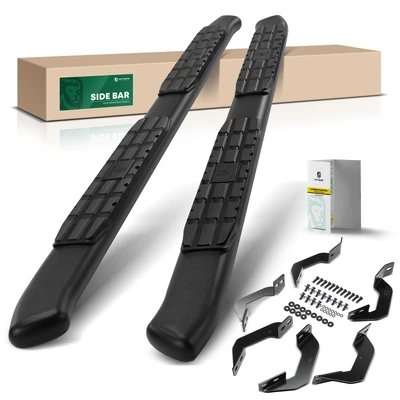 4.25 Inch Black Steel Side Step Bars