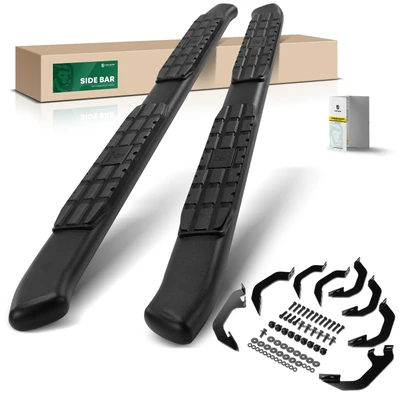 4.25 Inch Black Steel Side Step Bars