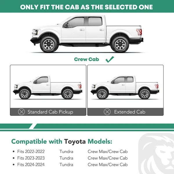 4.25 Inch Black Steel Side Step Bars for 2022-2024 Toyota Tundra